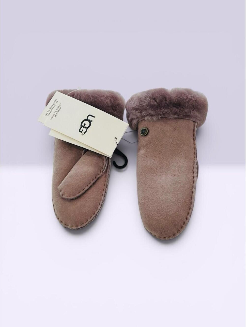 $95 UGG Suede Fur Lined Kids Gloves/Mittens Pink Size 2-4YR  NWT